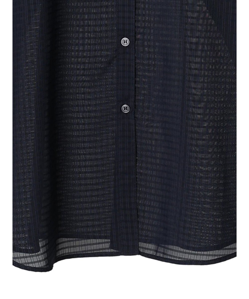 Green Parks シアーチェック袖ドロストシャツチュニック 