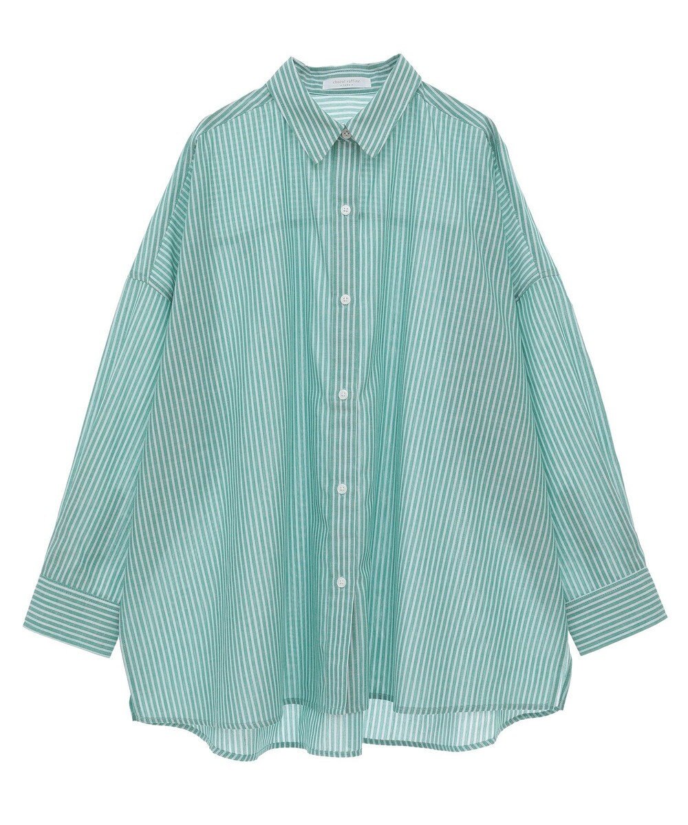 Green Parks 綿麻混レギュラーカラーＢＩＧシルエットシャツ 