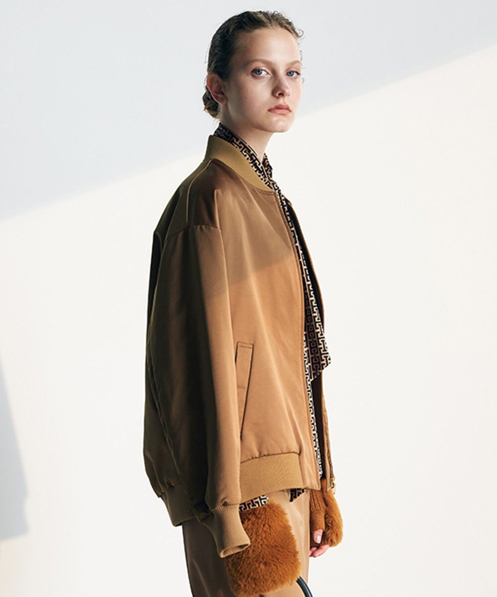 ICB 【洗える】 マットサテン MA-1ブルゾン 