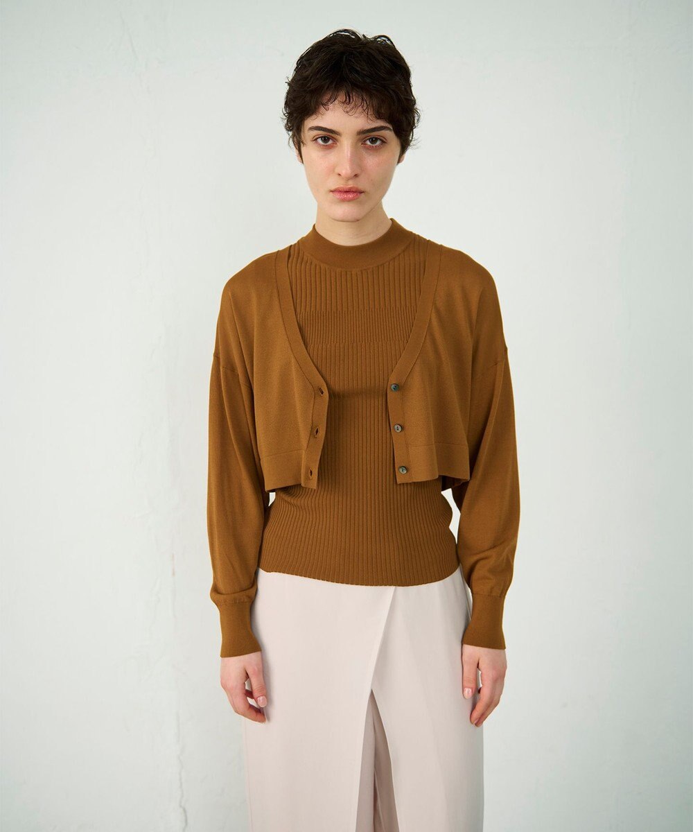 GRACE CONTINENTAL ショートドルマンニットカーディガン 