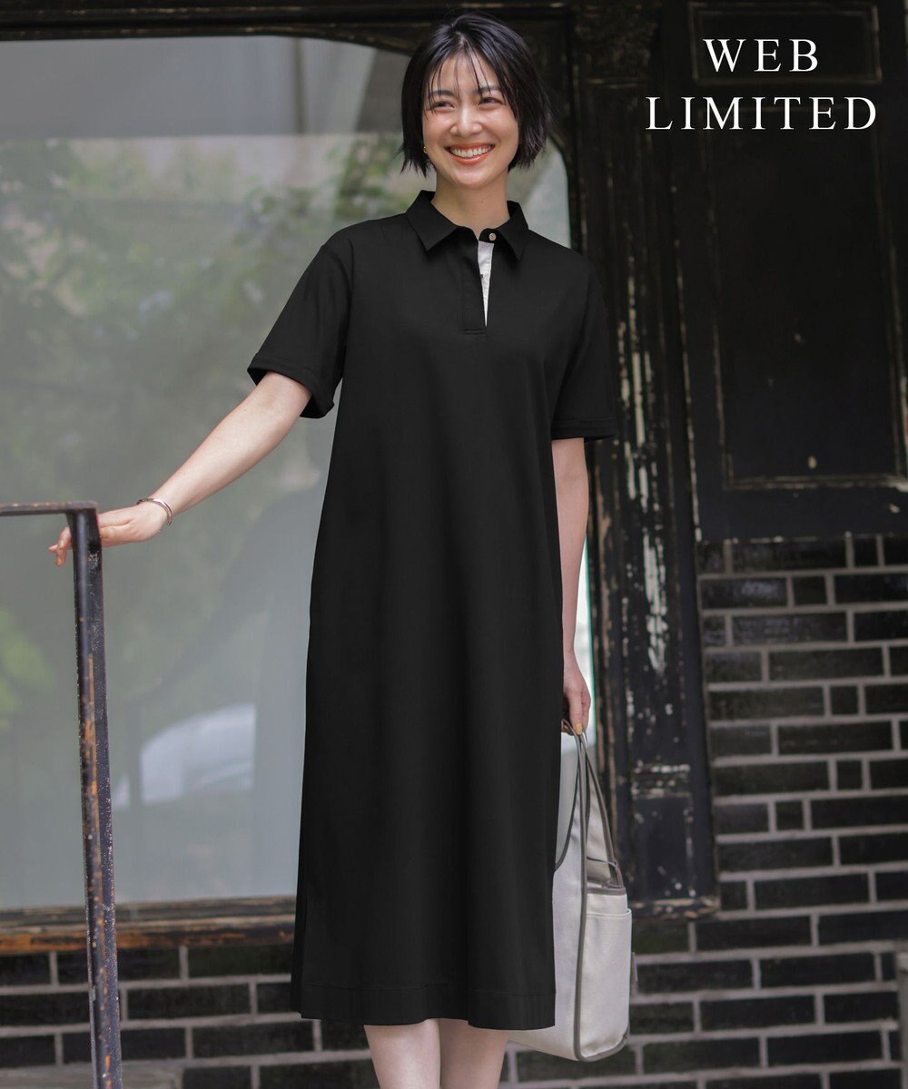 J.PRESS LADIES 【WEB限定】コットンスムース ポロワンピース 