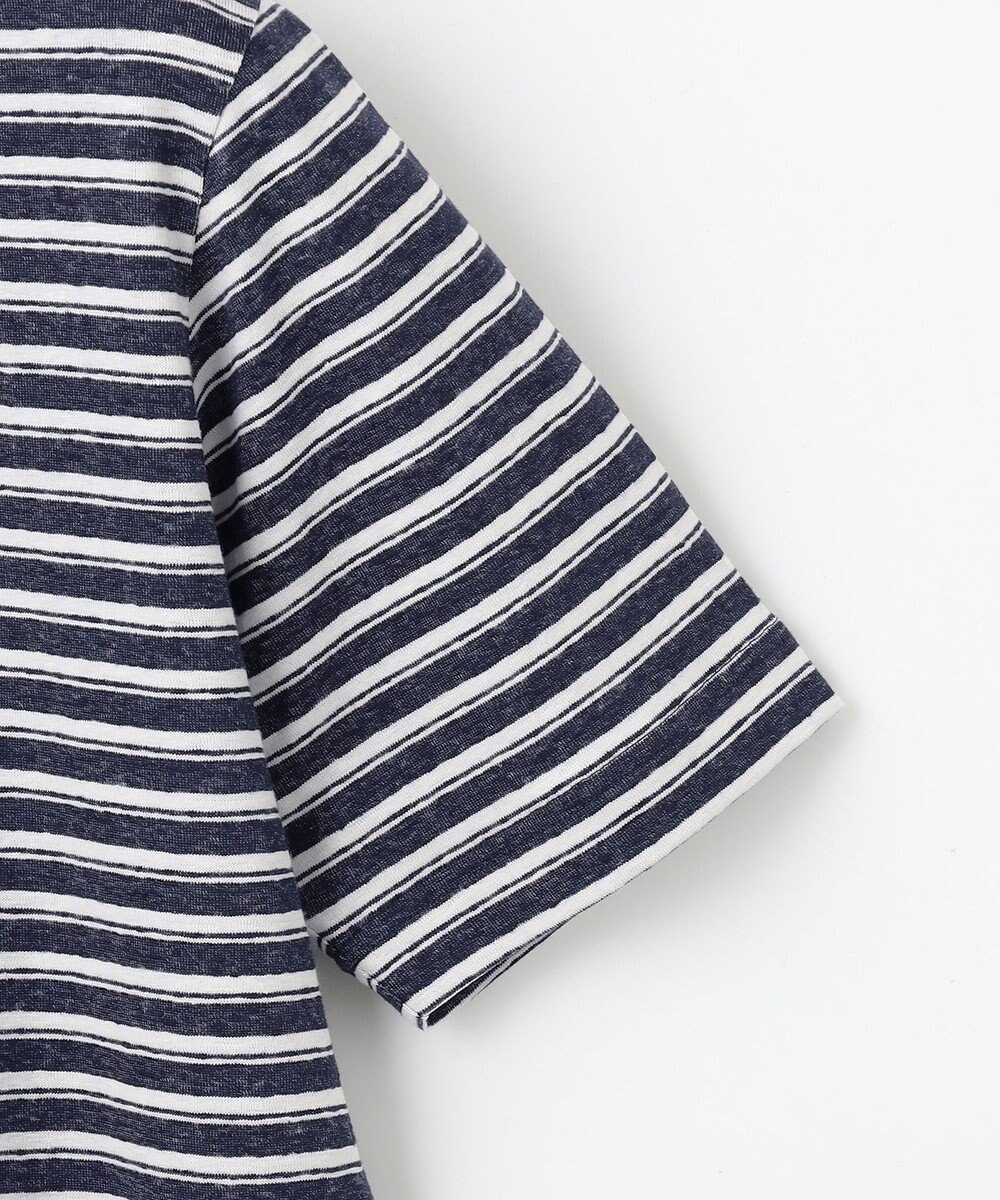 JOSEPH ABBOUD 【リネン素材/清涼感/吸水速乾】リネン天竺ボーダー Ｔシャツ 