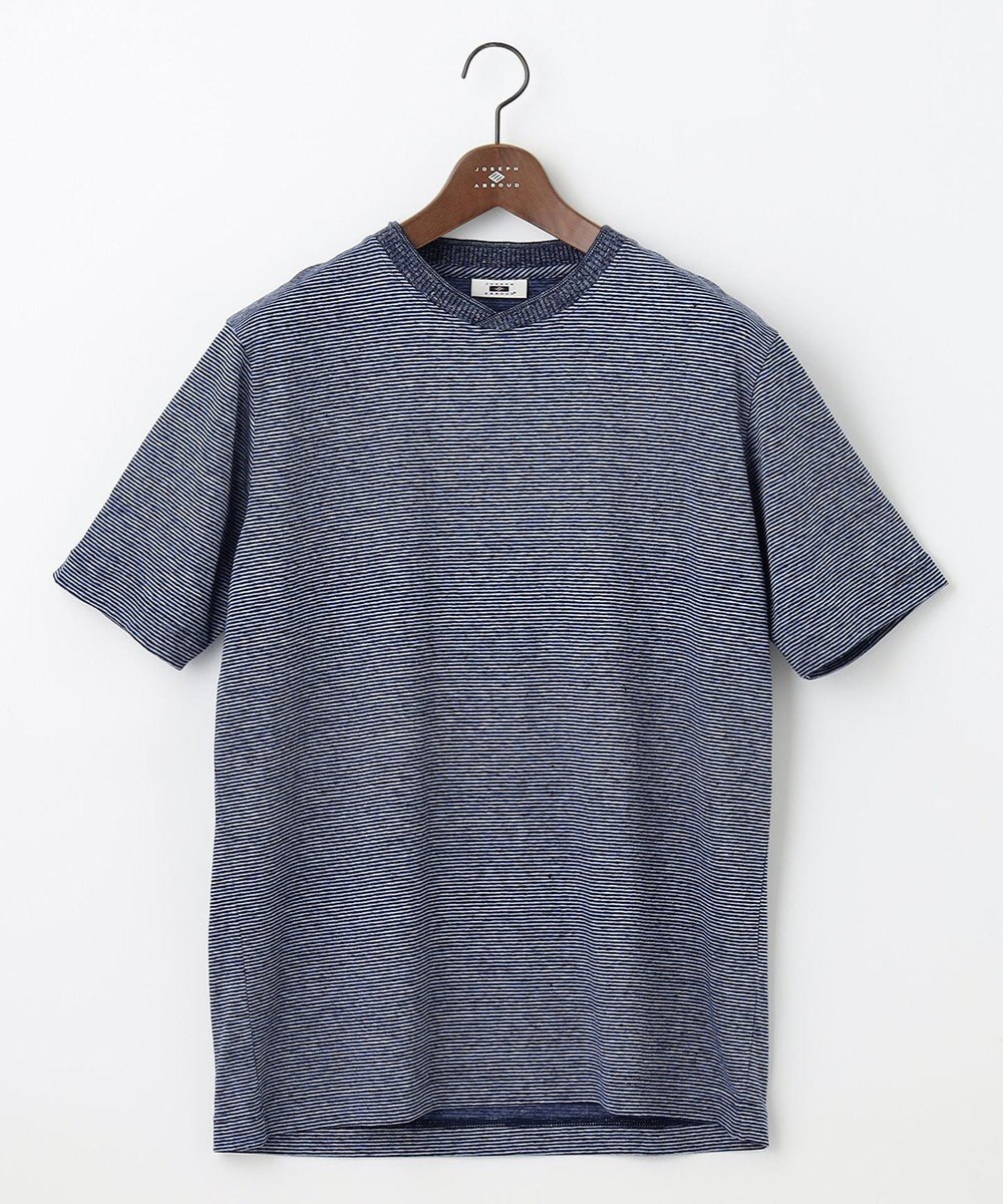 JOSEPH ABBOUD 【リネン素材/清涼感/吸水速乾】リネン天竺ボーダー Ｔシャツ 