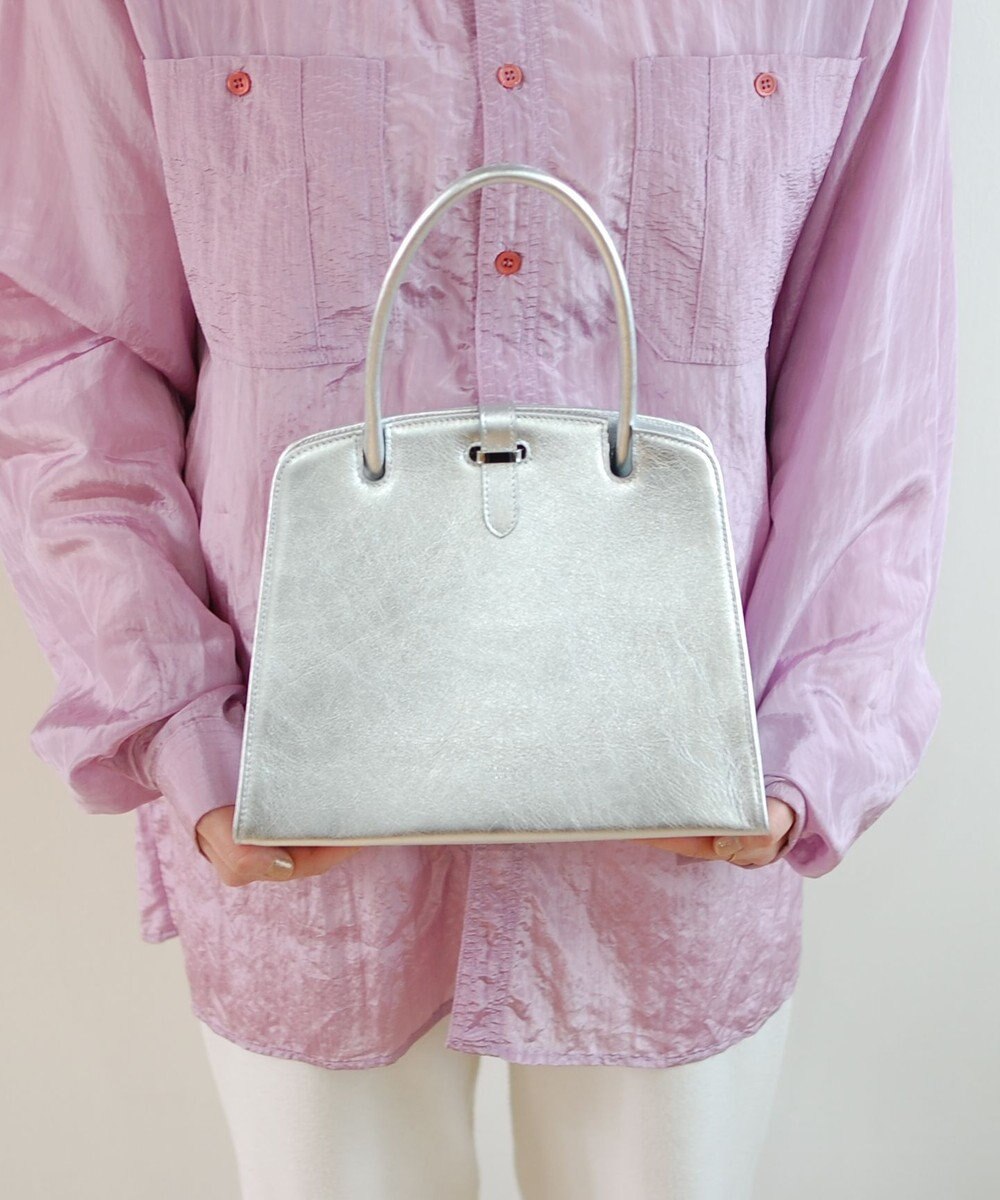 blancle メタリックレザー ワンハンドルフォーマルバッグ 