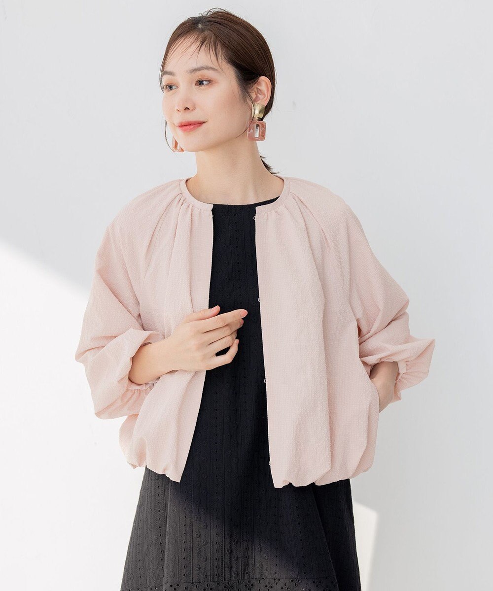 組曲 【洗える】サッカーストレッチ ブルゾン 