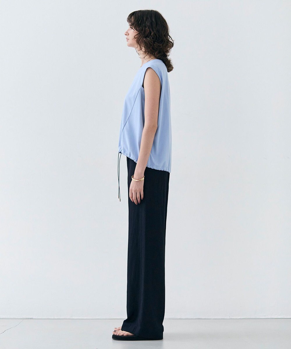 BEIGE， 【洗える】IXIA / コットンノースリーブドロストトップス 