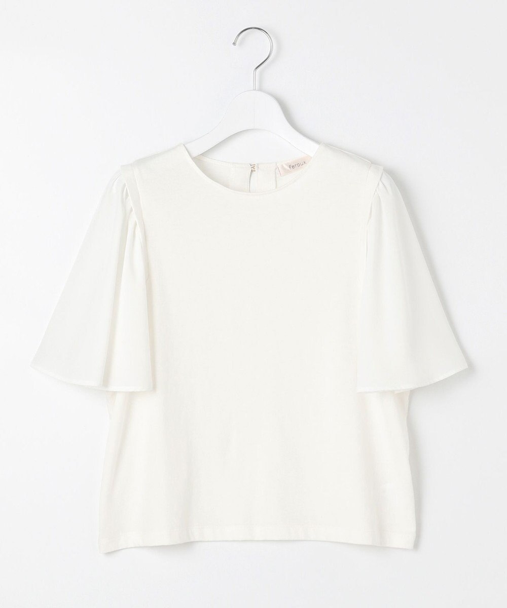 Feroux 【UVケア】ジョーゼットフレアスリーブ Tシャツ 