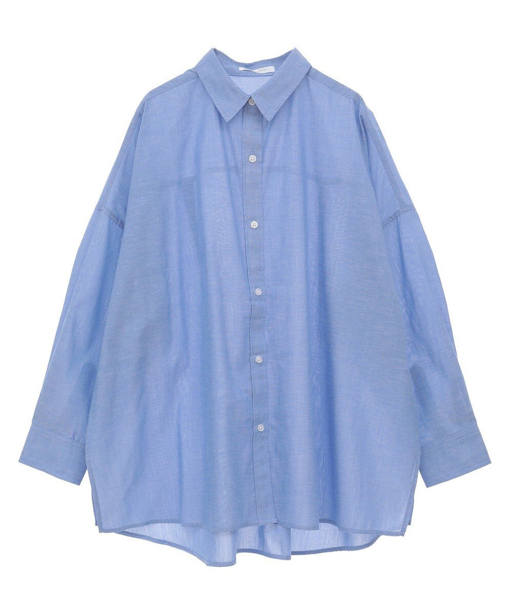Green Parks 綿麻混レギュラーカラーＢＩＧシルエットシャツ 
