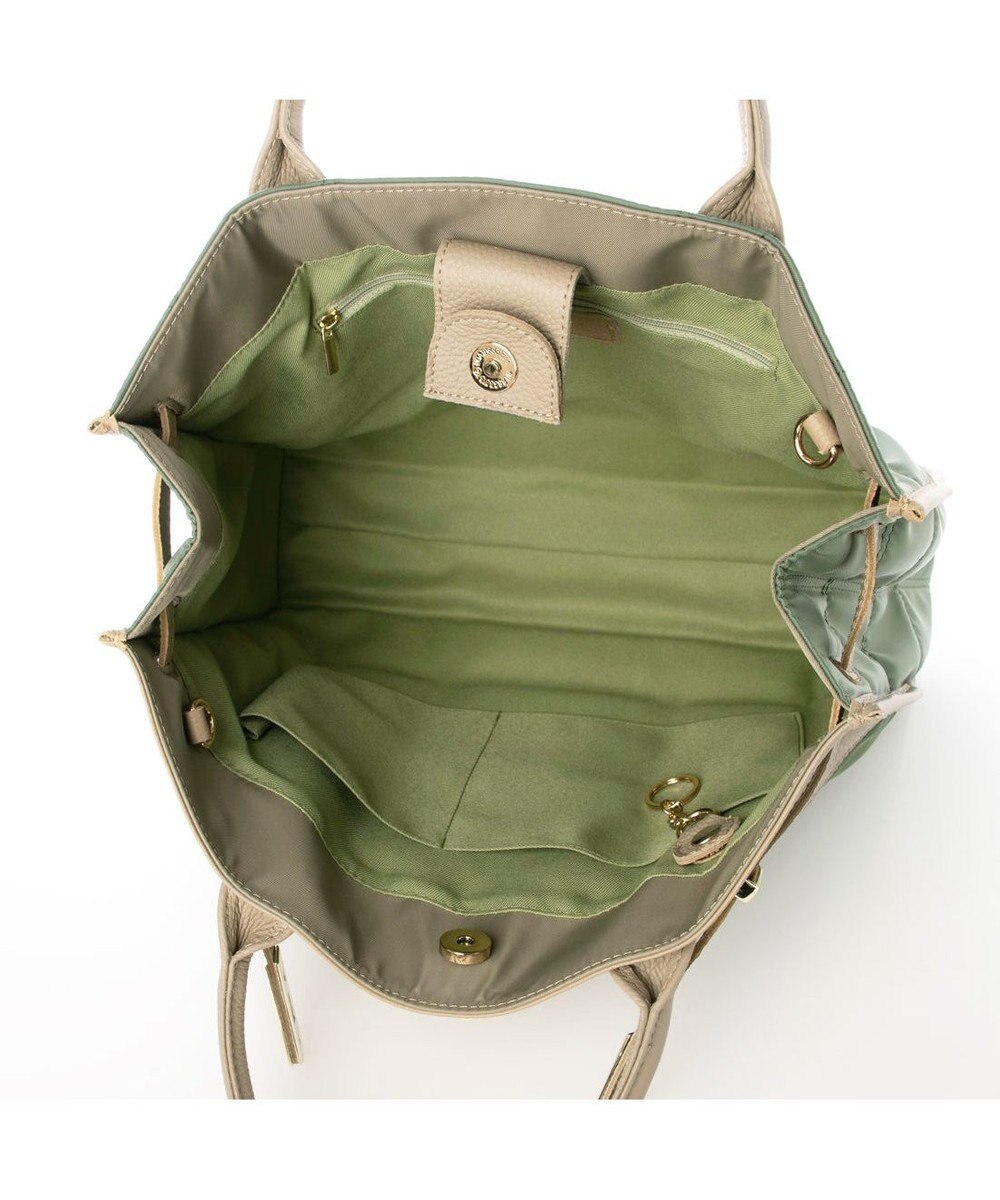 UNBILLION 【テレビ ドラマ着用アイテム】ペルケ perche / ナイロンキルト×クロコ型押し牛革A42wayトートバッグ 