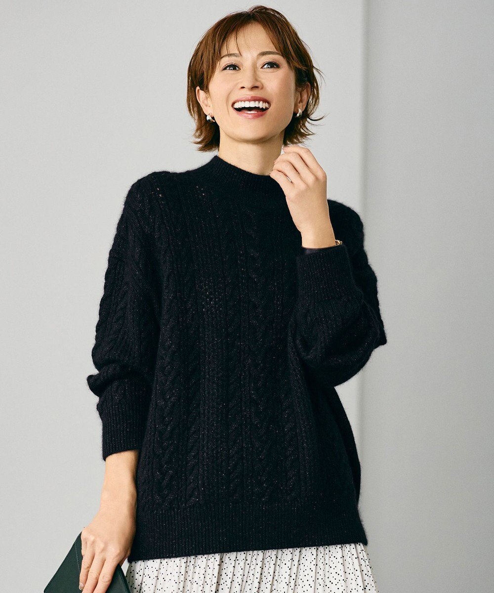 自由区 S 【SHIHOさん着用】ラメフォックスケーブル ニット 