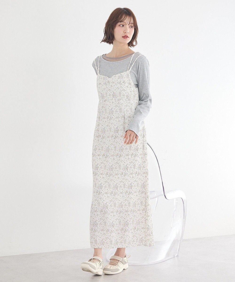 earth music&ecology フラワーバッククロスキャミワンピース 