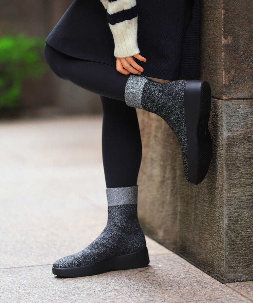 steppi 【防水/洗える】プラットフォーム ストレッチブーツ 