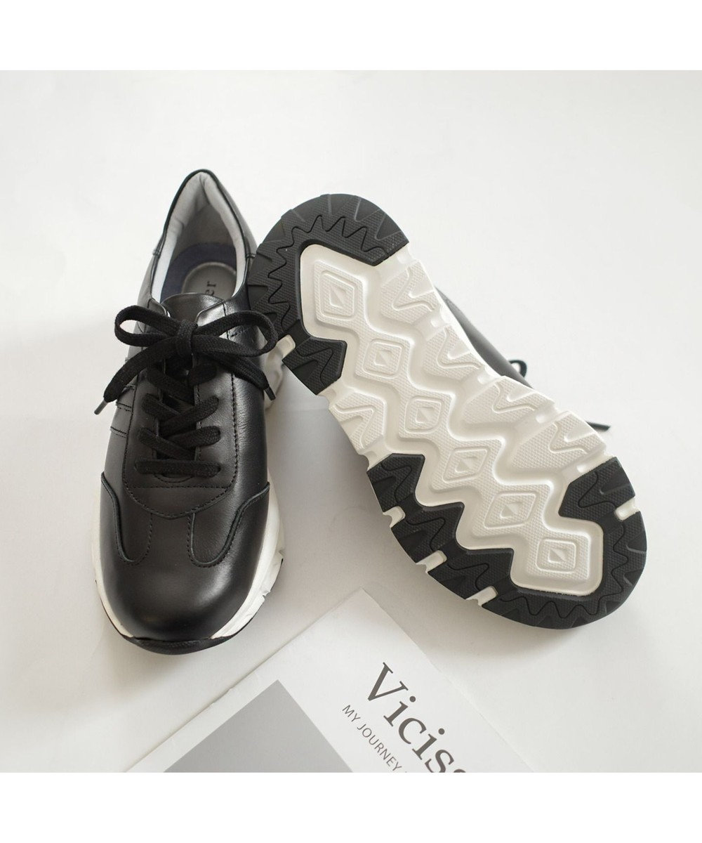 Pointer 日本製 本革 穴開きソールスニーカー 