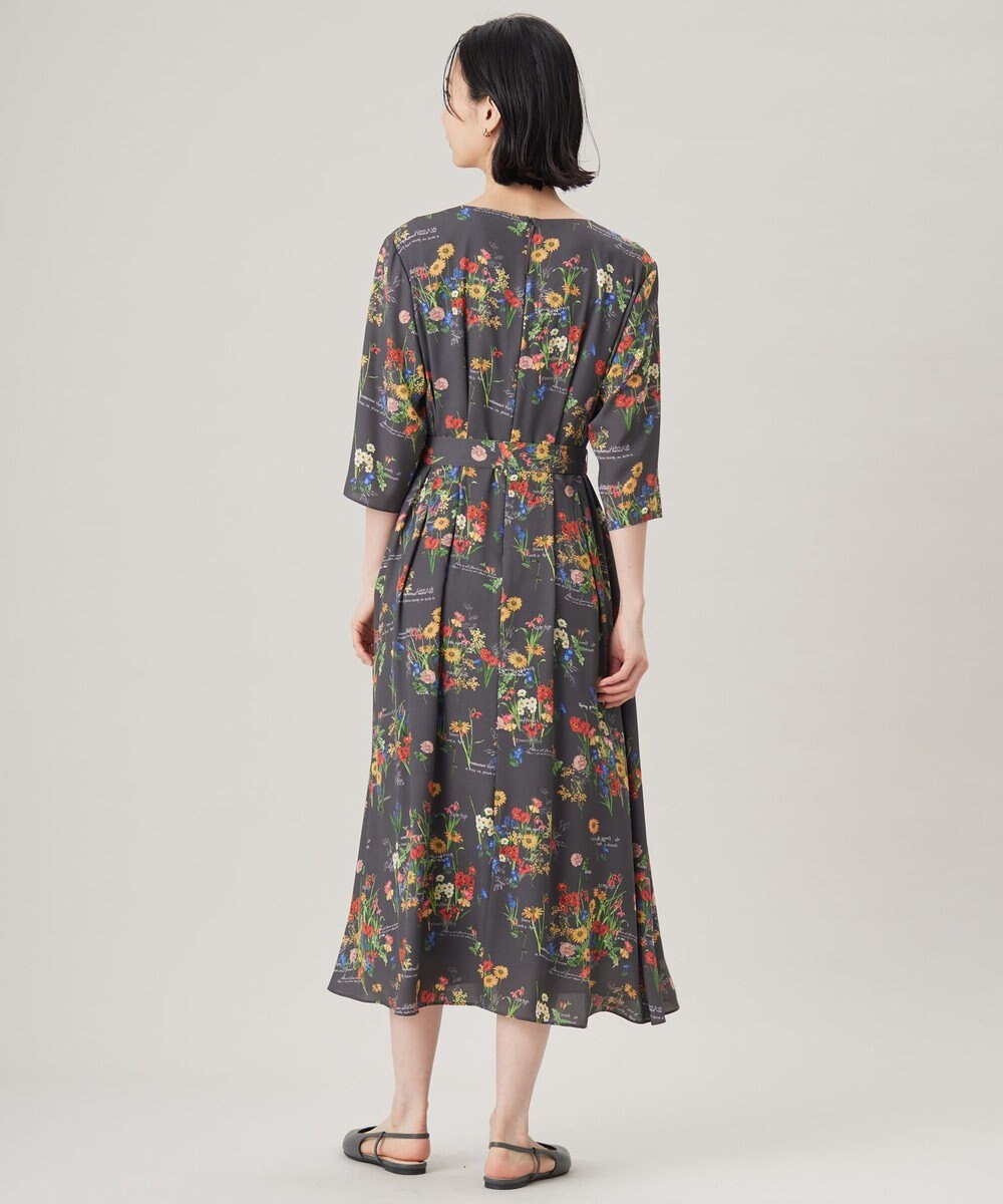 自由区 【洗える】フラワーガーデンプリント ワンピース 