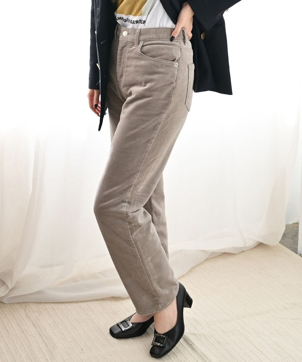 caqu レギュラーストレート 裏起毛コーデュロイパンツ 