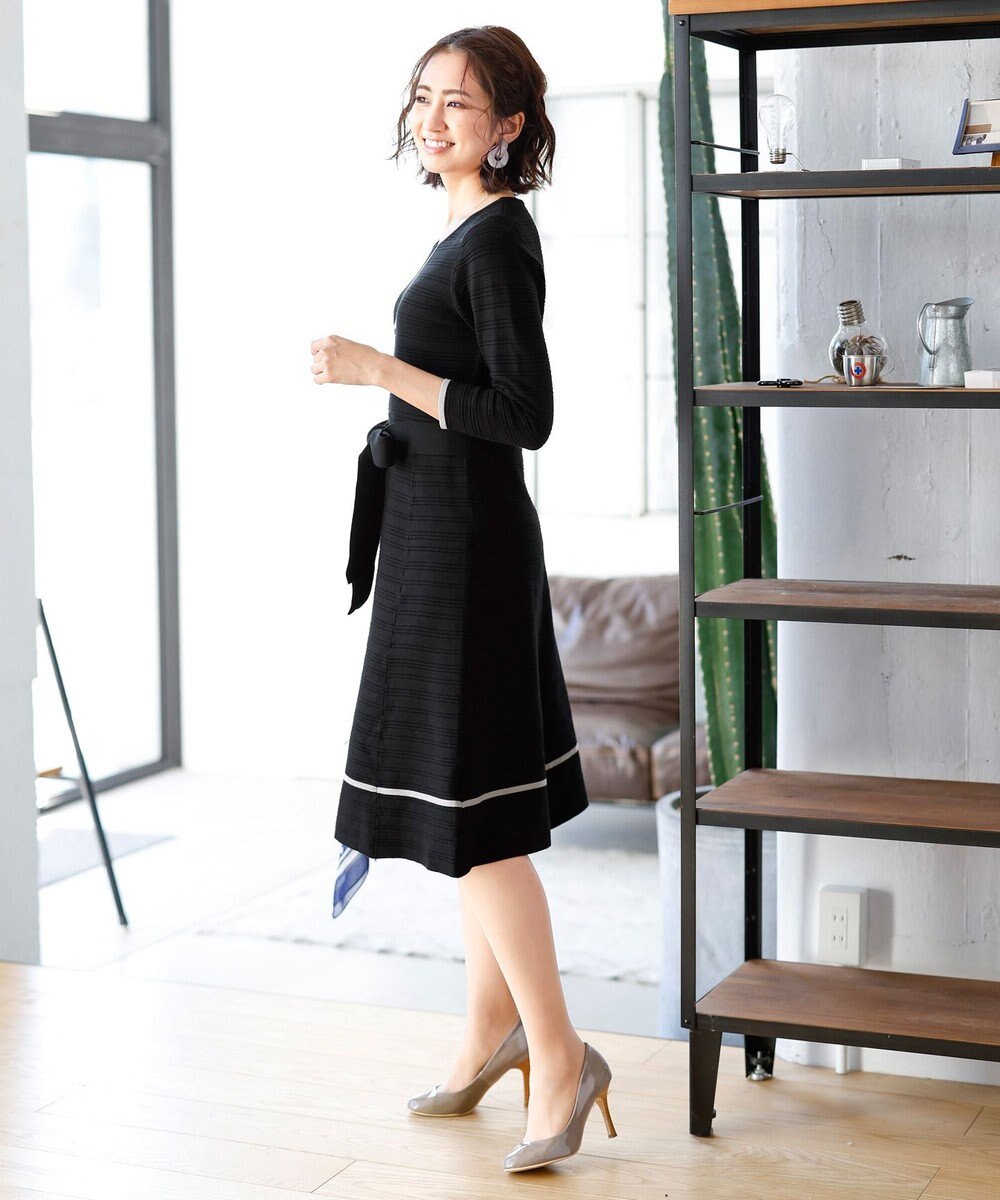 Tiaclasse L 【洗える】リップル編みニットワンピース 