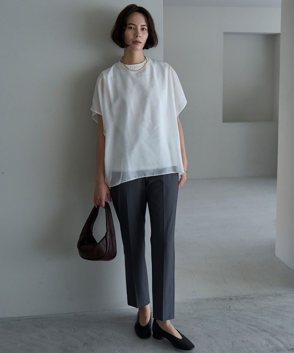 UNFILO 【洗える】シアーレイヤード Tシャツ 