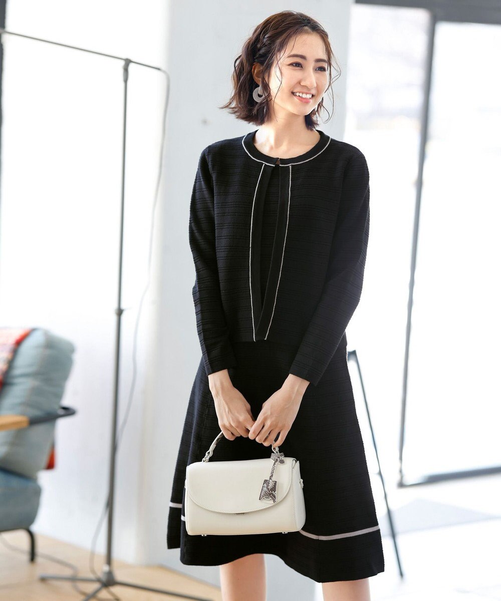 Tiaclasse L 【洗える】リップル編みニットワンピース 