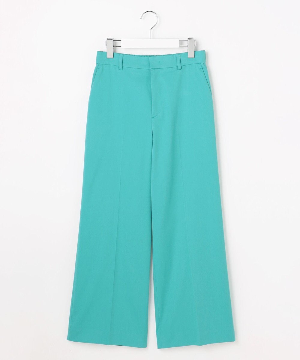 自由区 L コットンサテンクロップド丈ワイドストレート パンツ 