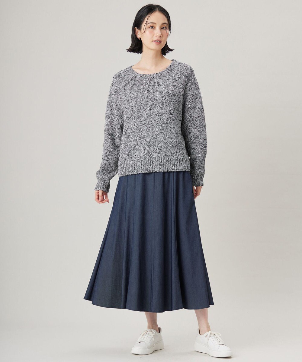 自由区 L 【洗える】ラメブークレ ニット 