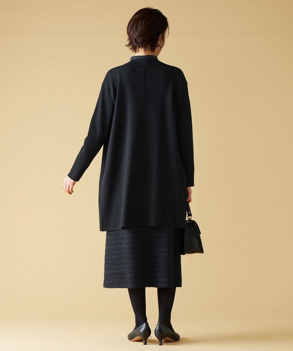 自由区 【洗える】ウールニットコンビジャージー ライトアウター 