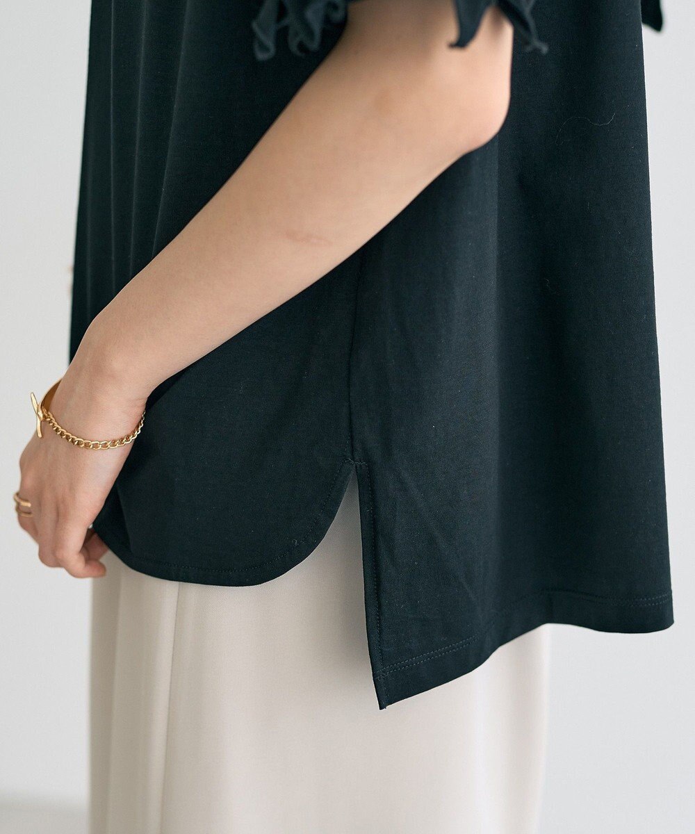 YECCA VECCA UVカットフリルスリーブカットソー 