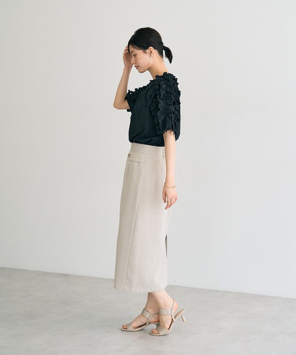 YECCA VECCA UVカットフリルスリーブカットソー 