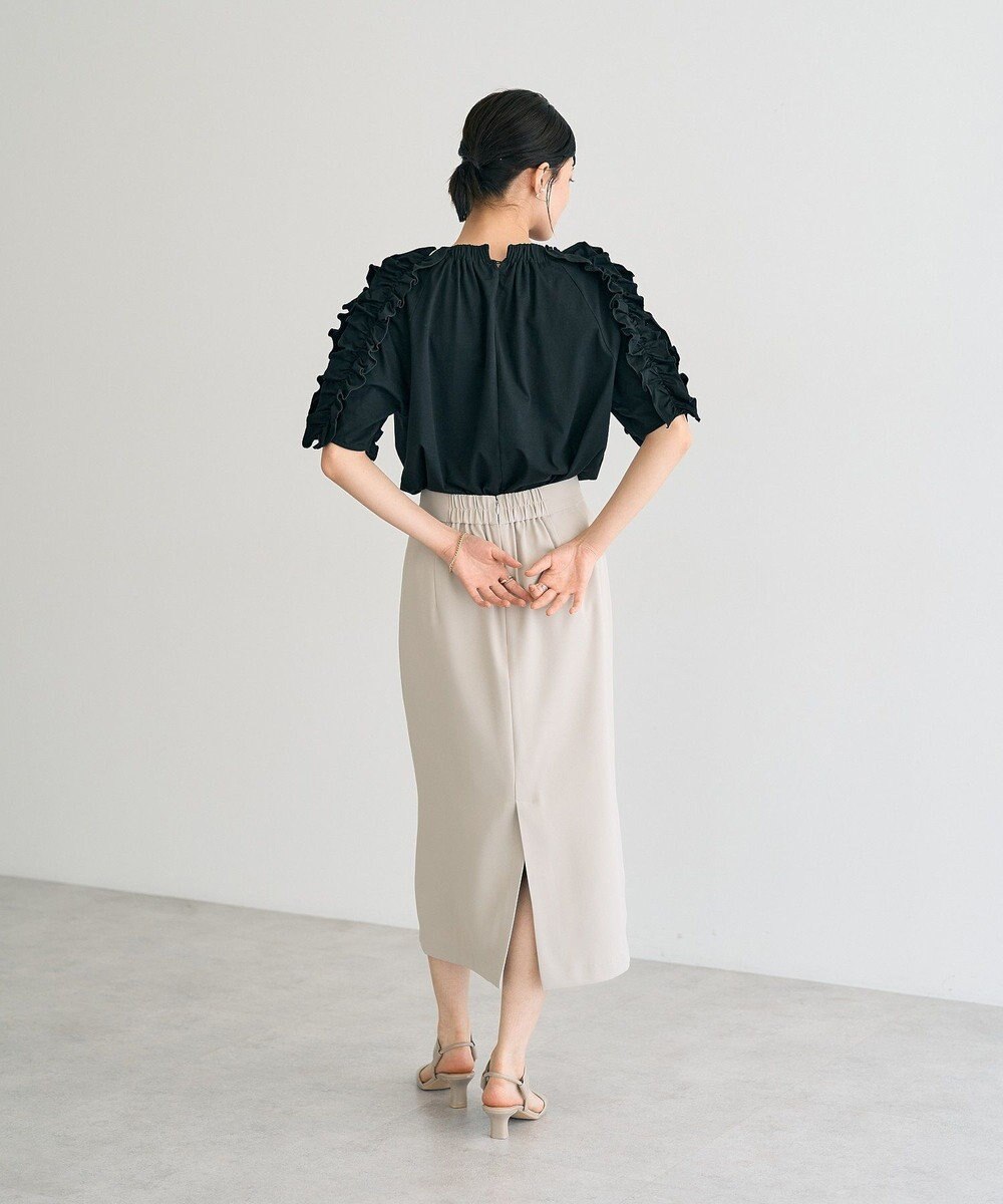 YECCA VECCA UVカットフリルスリーブカットソー 