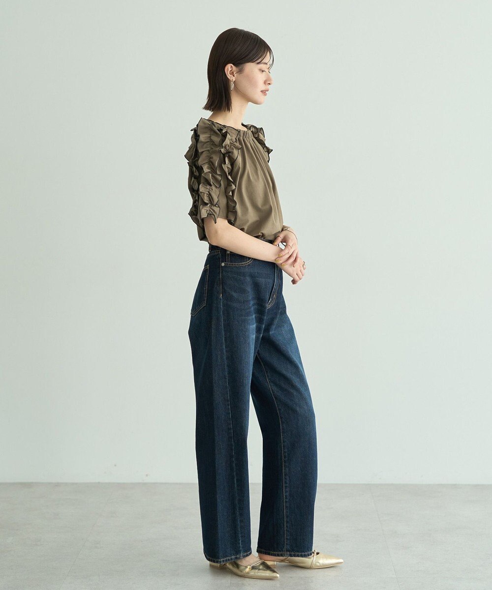 YECCA VECCA UVカットフリルスリーブカットソー 