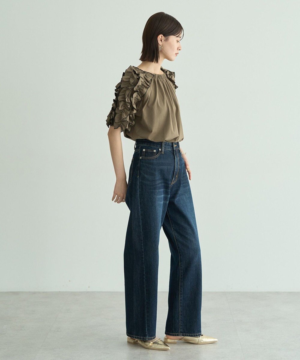 YECCA VECCA UVカットフリルスリーブカットソー 