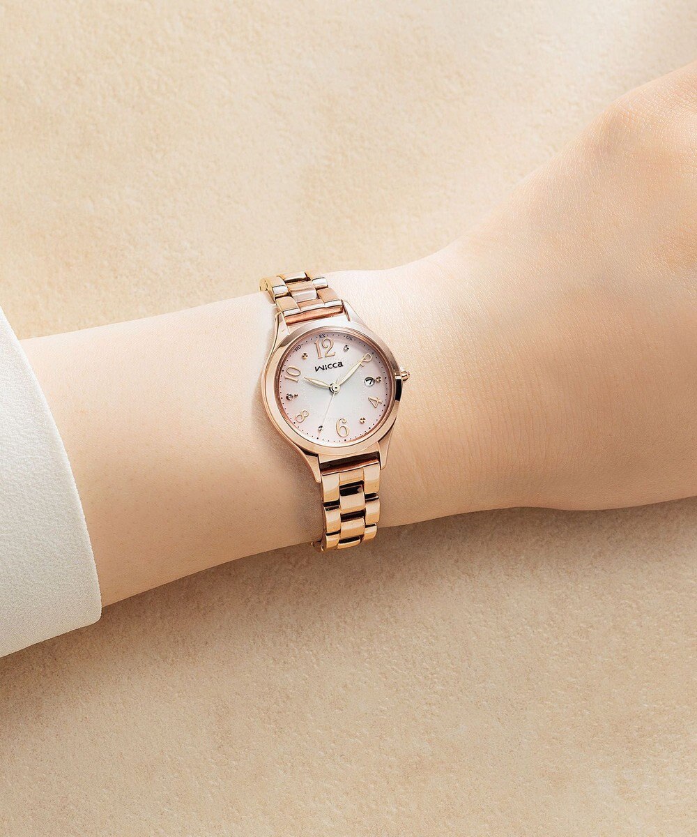 CITIZEN 【ソーラーテック電波時計】wicca ときめくダイヤ 日付あり バンド調整が簡単 5気圧防水 