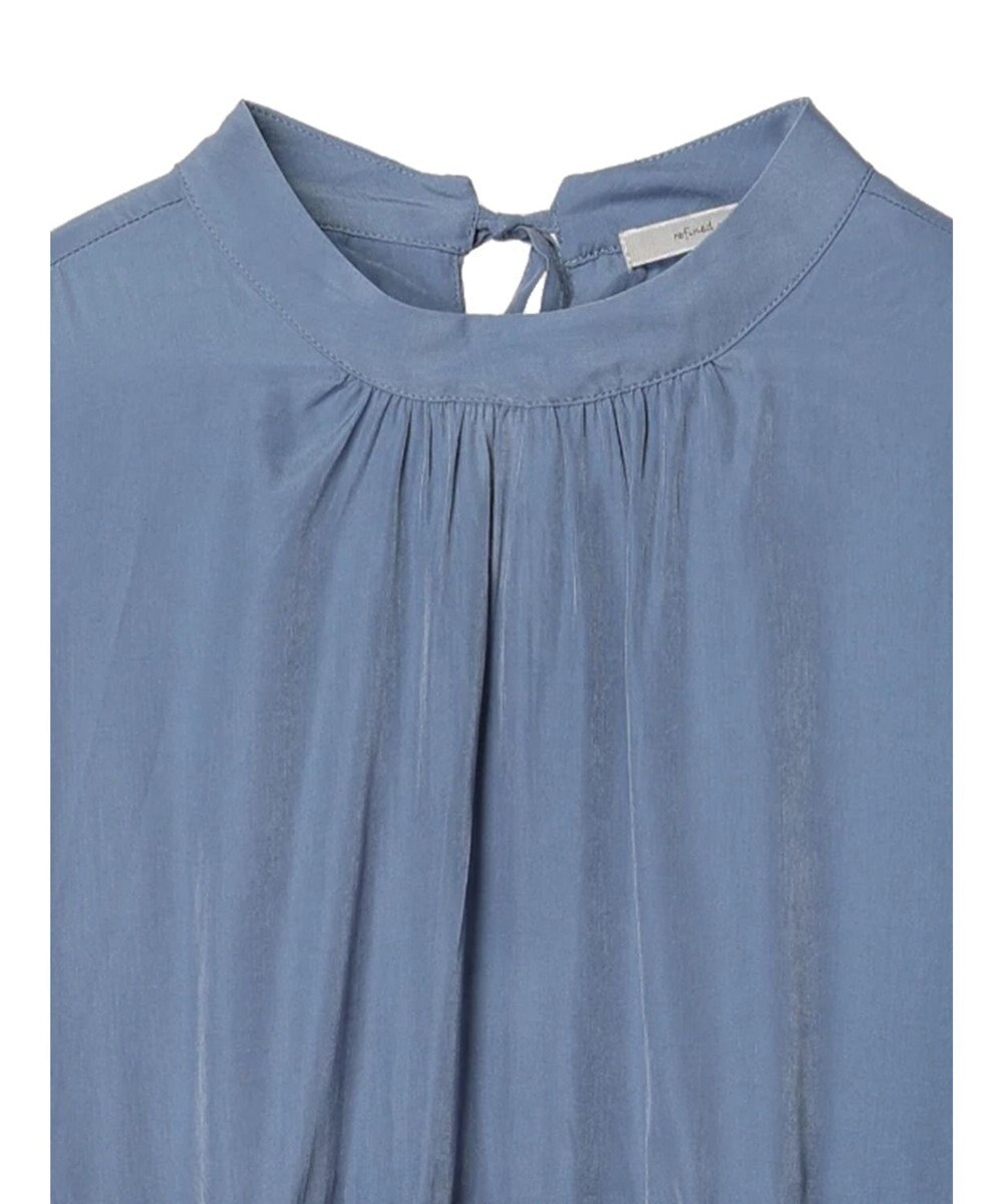 CRAFT STANDARD BOUTIQUE 後リボン切替ギャザーチュニックブラウス 