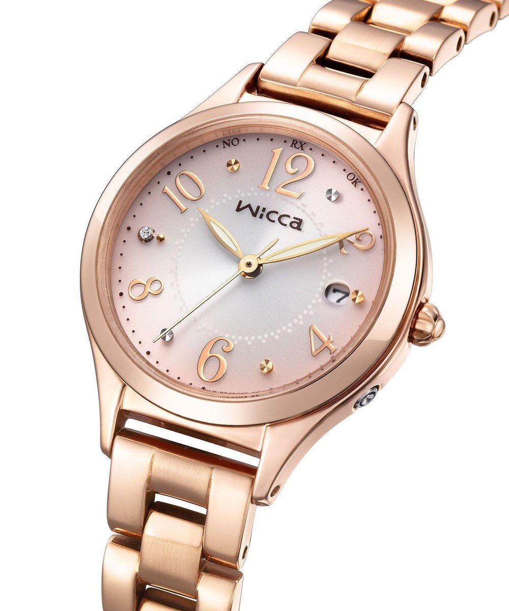 CITIZEN 【ソーラーテック電波時計】wicca ときめくダイヤ 日付あり バンド調整が簡単 5気圧防水 