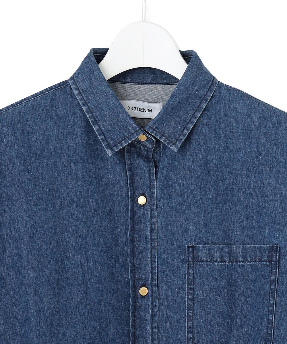 23区 【洗える】ライトダンガリー 2WAY シャツ 