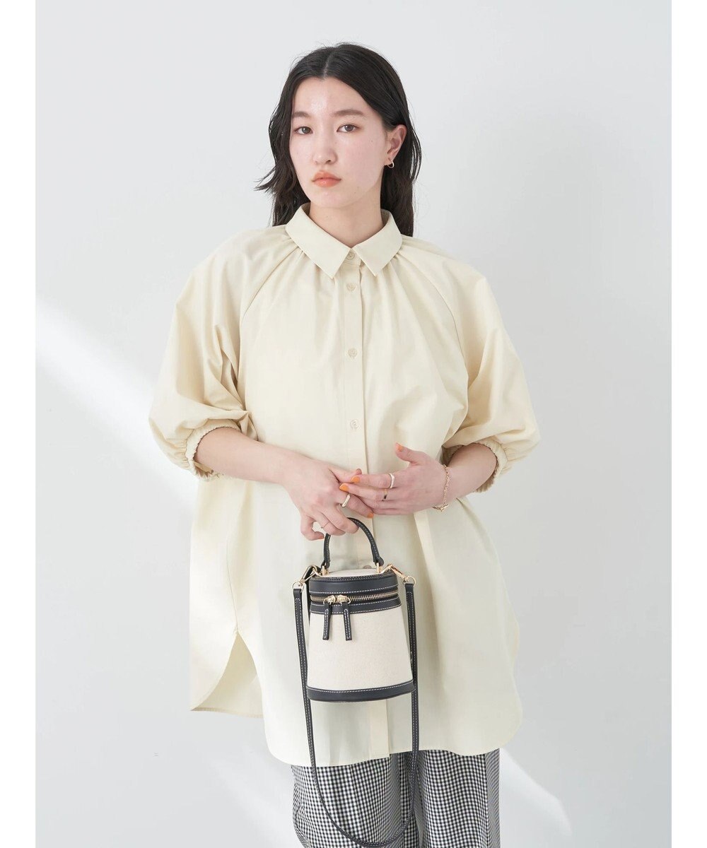 earth music&ecology パフスリーブチュニックブラウス 