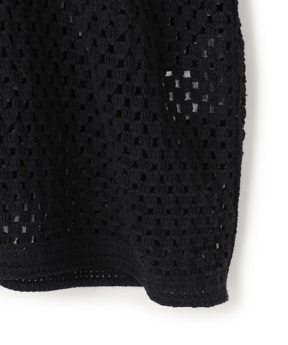 UNFILO L クロシェレースニット ハーフスリーブ プルオーバー 