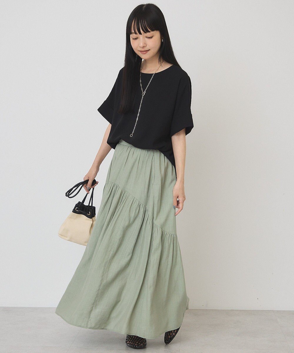 AMERICAN HOLIC 楊柳ギャザーボリュームフレアスカート 