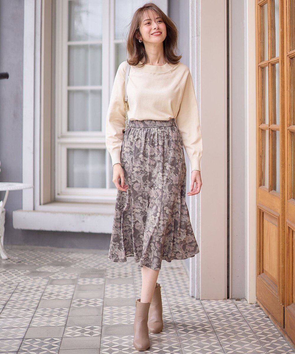 ANY SIS 【洗える】フルブルームフラワープリント スカート 