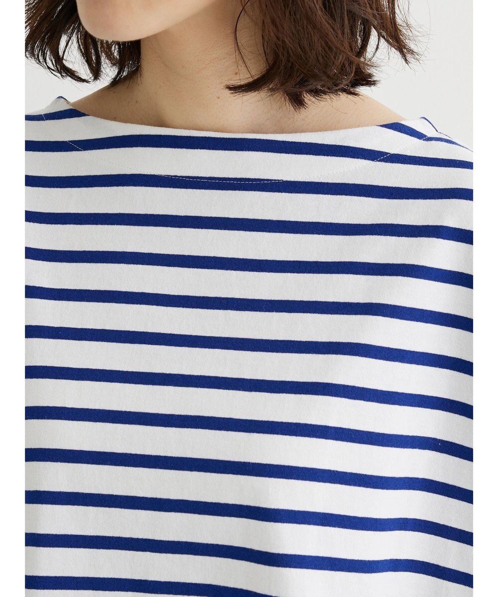 Green Parks ボーダーボートネック７分袖プルオーバー 