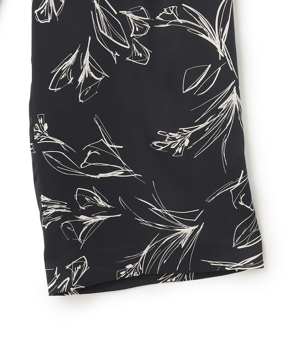 23区 【洗える】ラインフラワープリント ワイドパンツ 