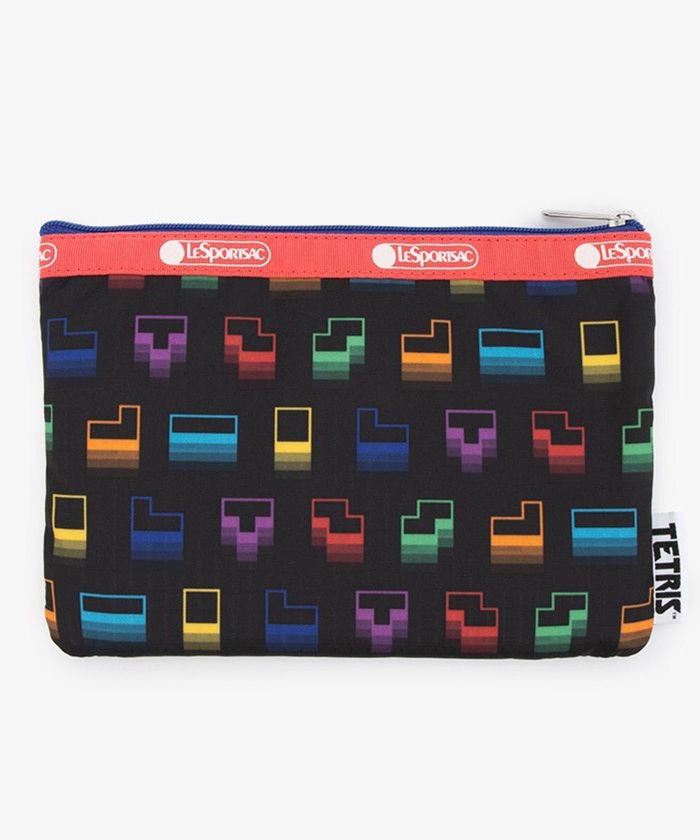LeSportsac 3ZIP COSMETIC/テトリスフォーリングブロックス/ピンク 
