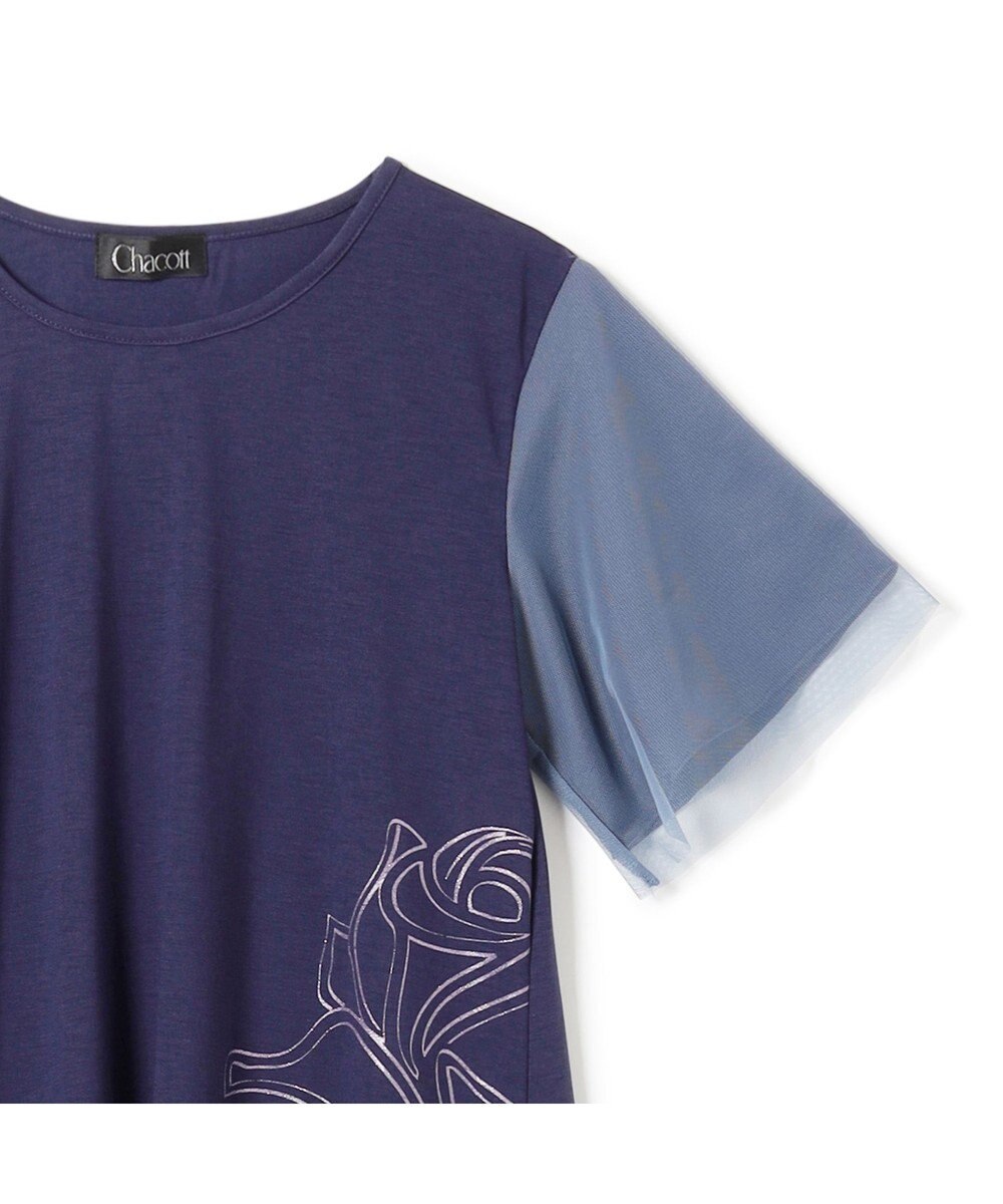 Chacott フラワープリントワンピースTシャツ 