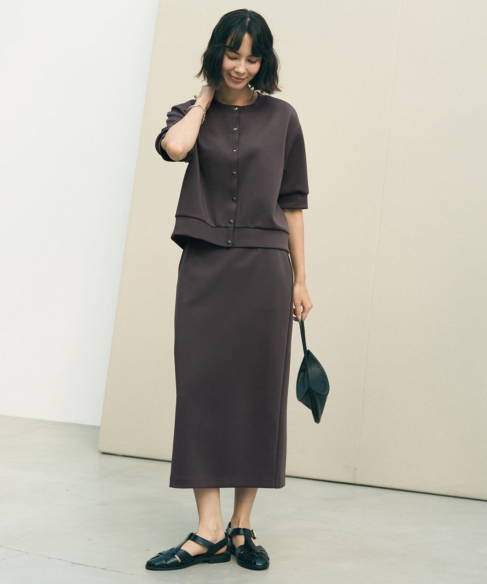 UNFILO L BEAUTY FORM JERSEY light スナップカーディガン 