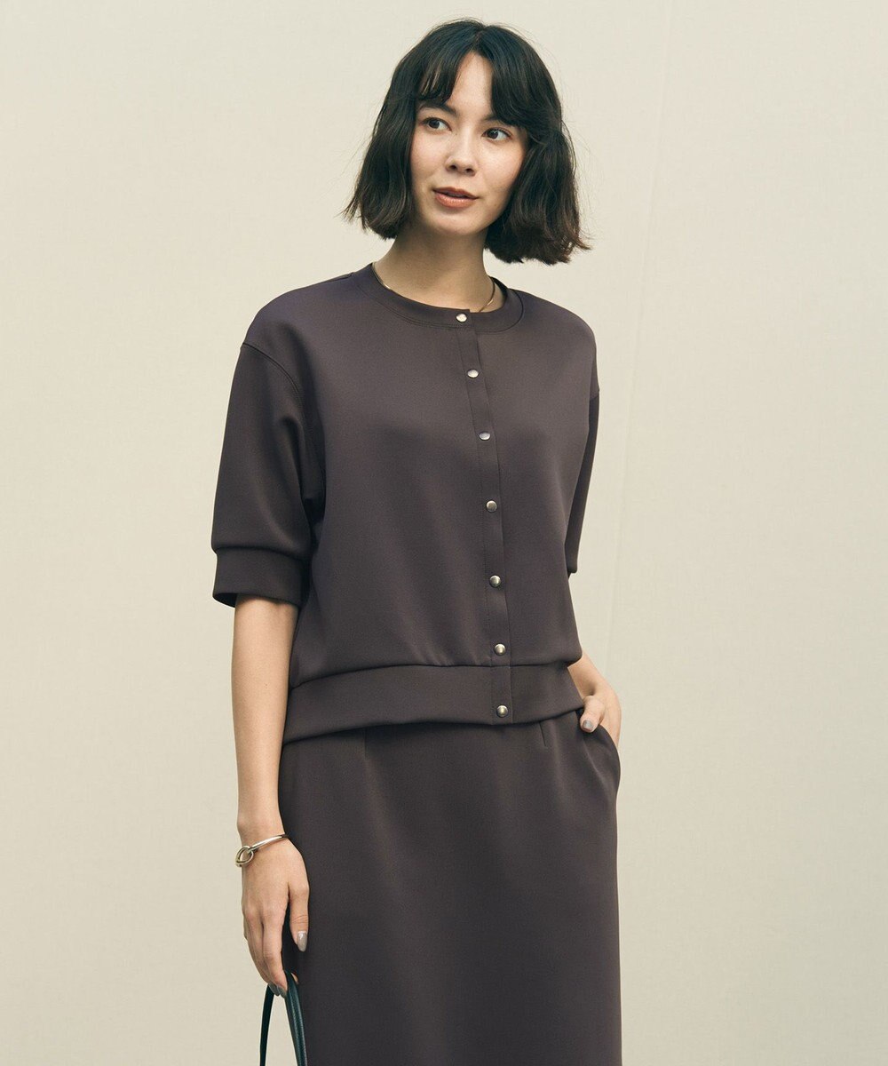 UNFILO L BEAUTY FORM JERSEY light スナップカーディガン 