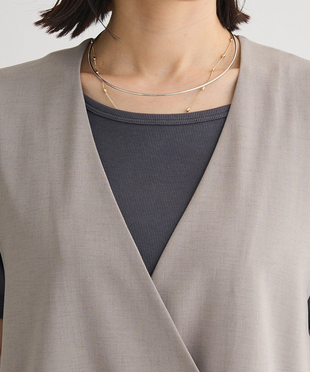 Green Parks イージーケアバックフリルジレ 