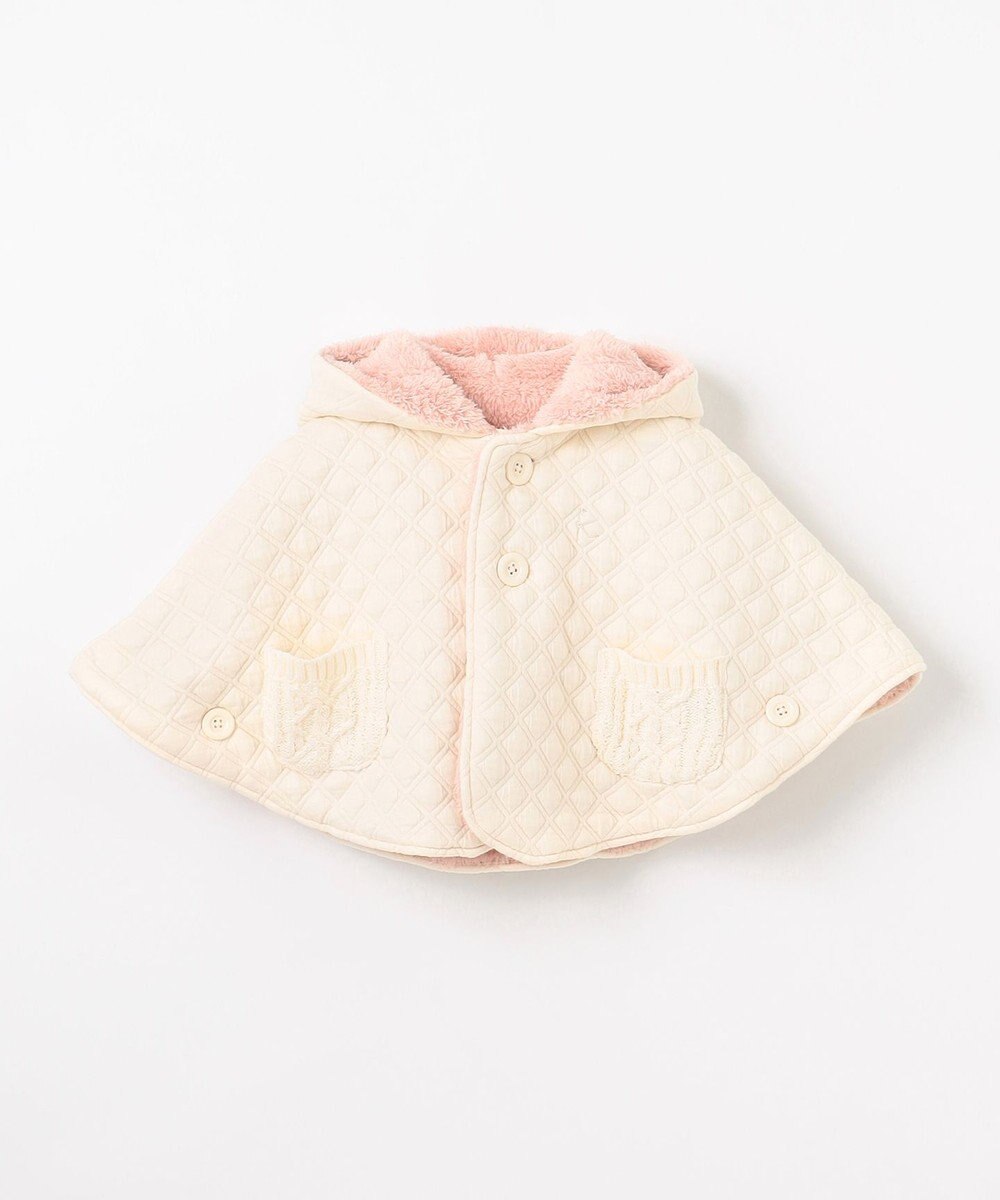 組曲 KIDS 【90㎝】くま耳 キルトマント 