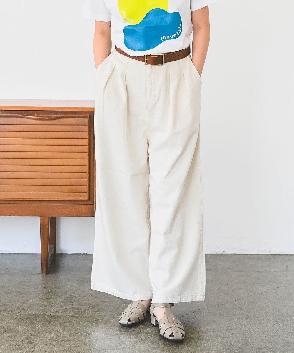 caqu FS linen relax pants コットンリネンリラックスワイドデニム 