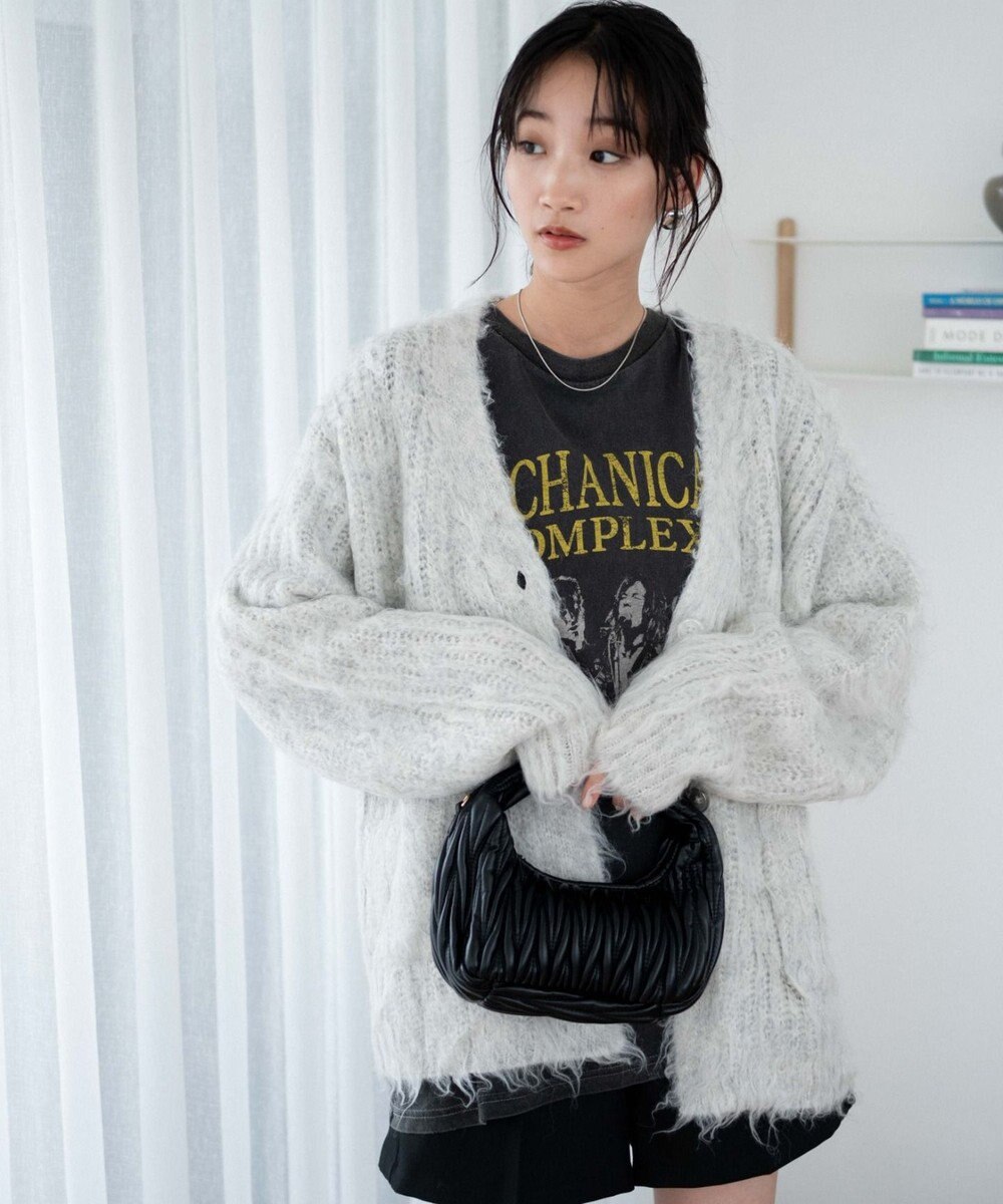 WEGO 【軽量】ブラッシュニットBIGカーディガン 