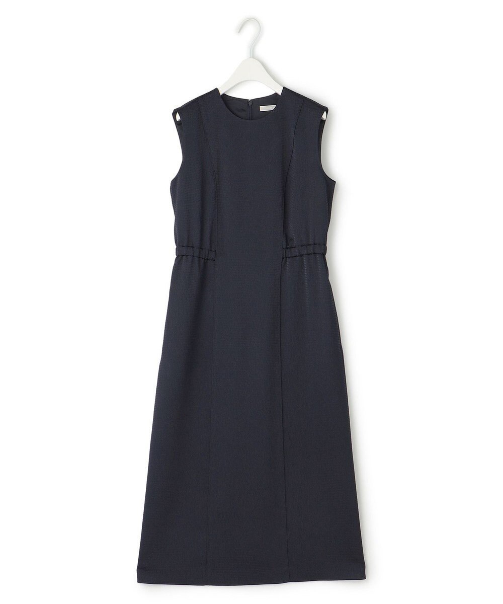 ICB 【洗える】 ストレッチハンマーサテン ノースリーブワンピース 