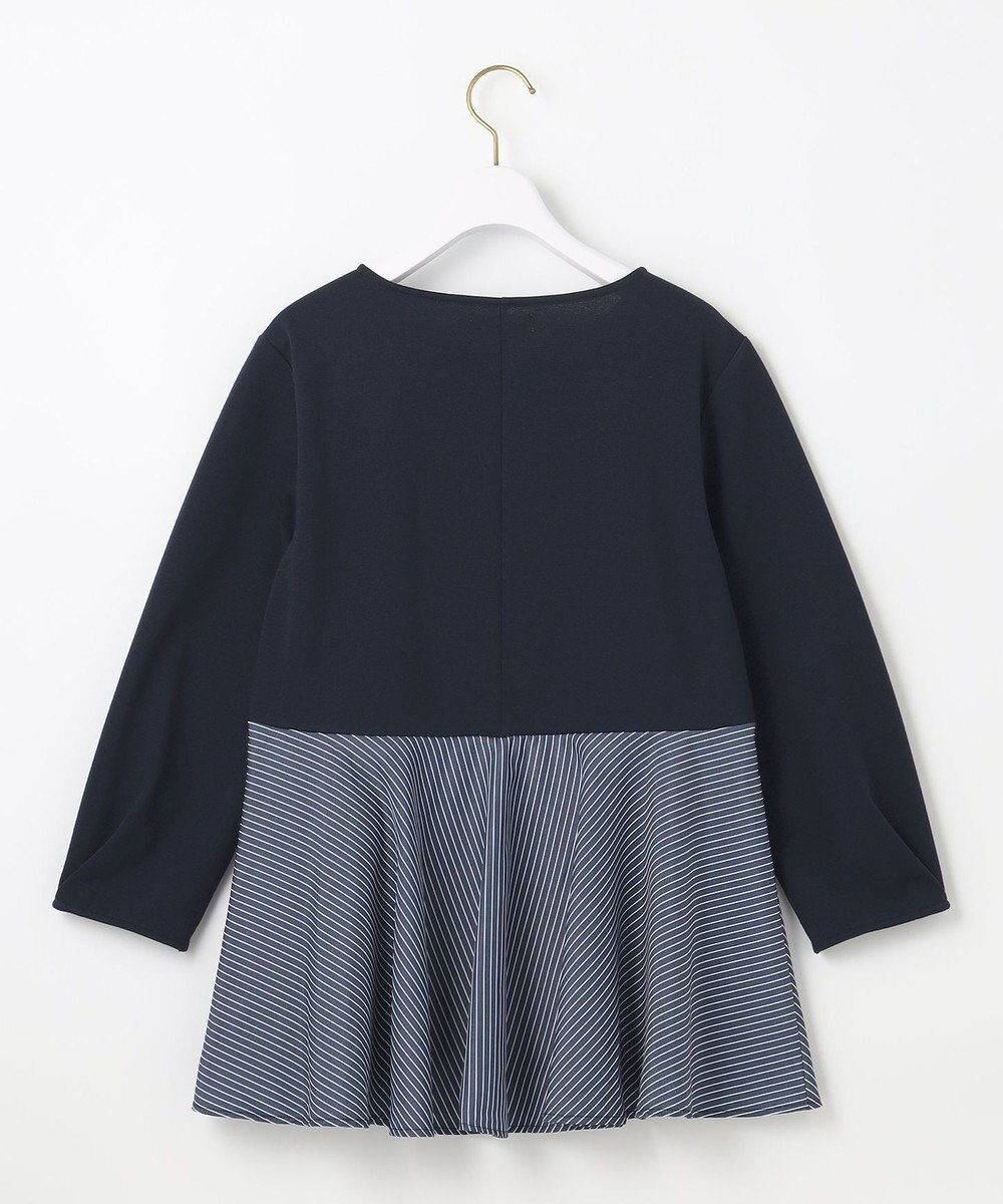 ANY SIS 【洗える】異素材コンビペプラム トップス 